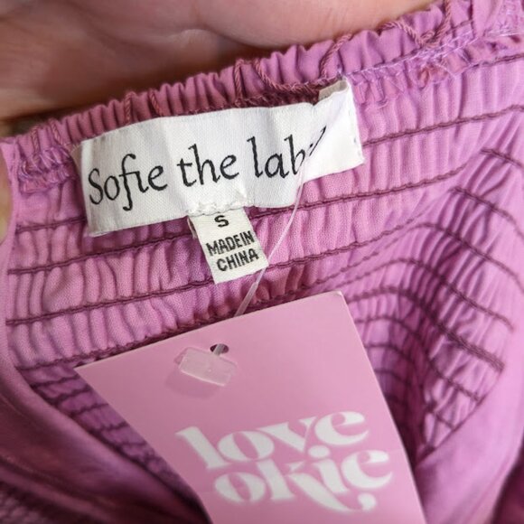 Sofie the Label Puff Sleeve Mini Dress Size S Tiered Skirt Pink Babydoll NWT - Picture 6 of 6